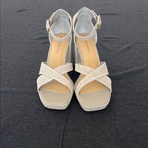 Donald J. Pliner Cream Crisscross Sandals